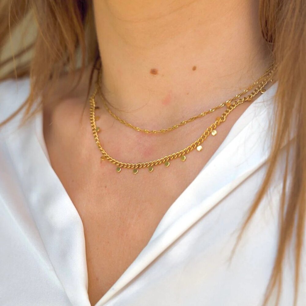 A006-E • Mini Golden Disk Choker